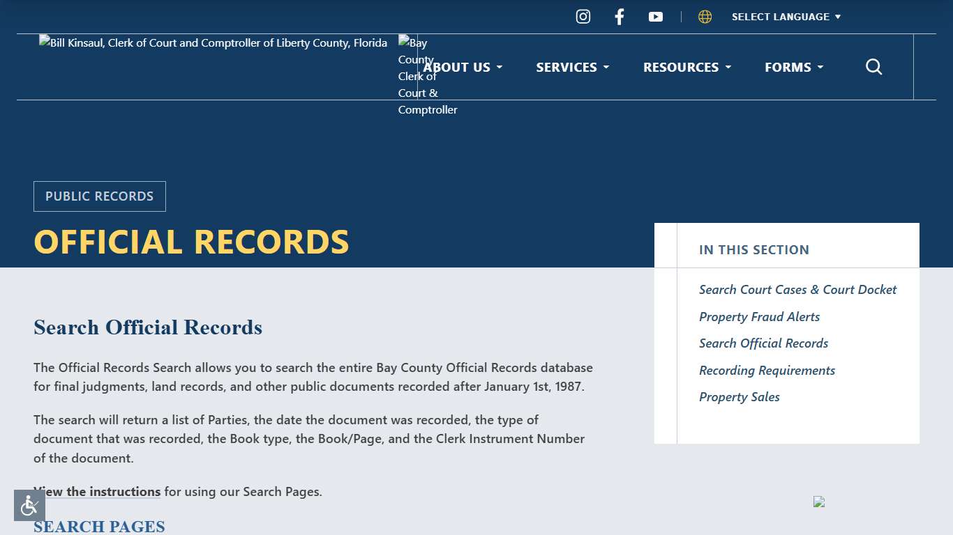 Search Official Records | Bay County Clerk of Court & Comptroller